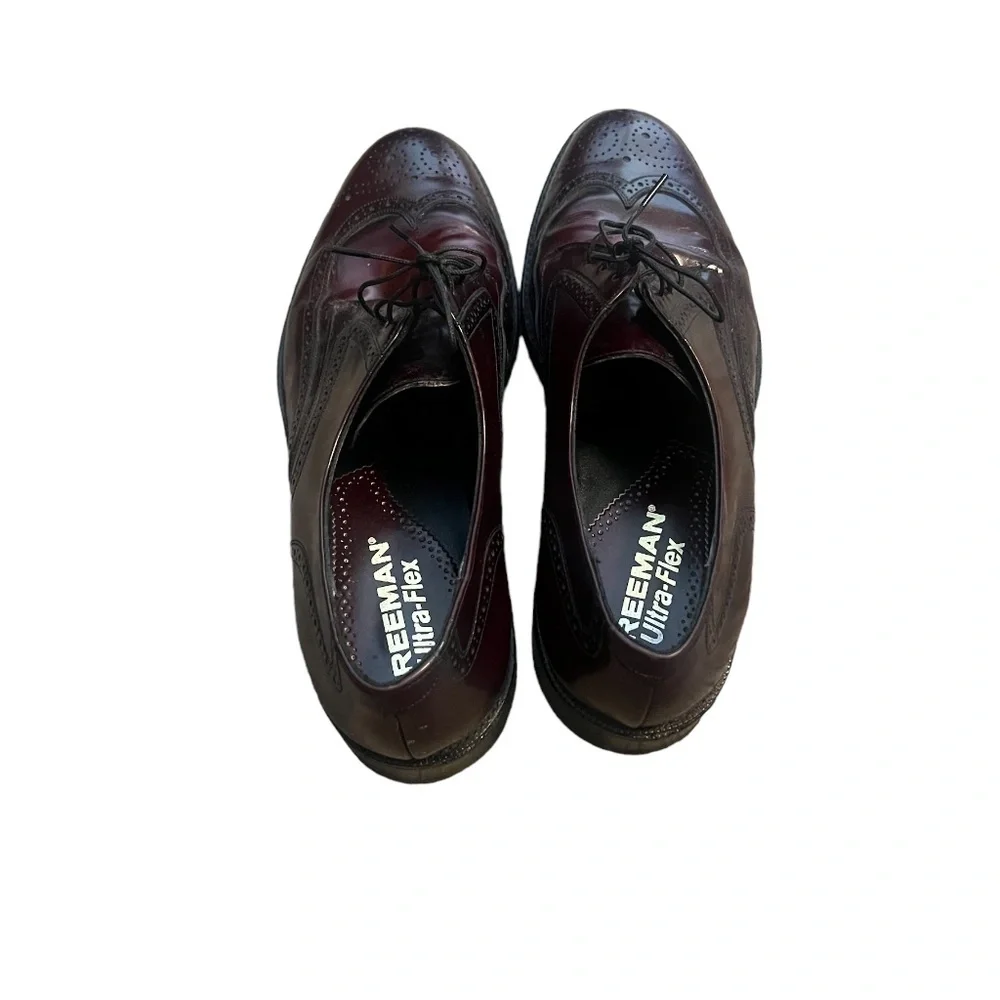 Freeman Ultra-Flex Hendrix Wingtip Leather Oxford Men’s Burgundy Size 9‎